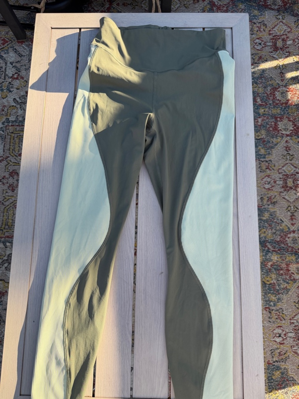 lululemon athletica Olive and Light Mint Side-Panel Leggings
